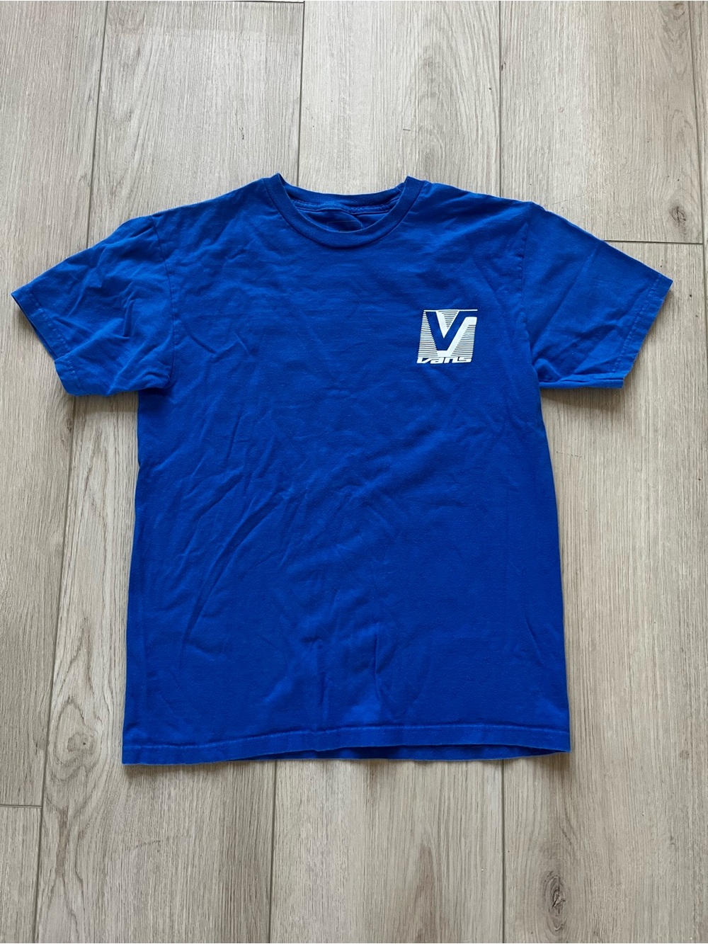 Blue V-Logo Boys Crew Neck T-Shirt